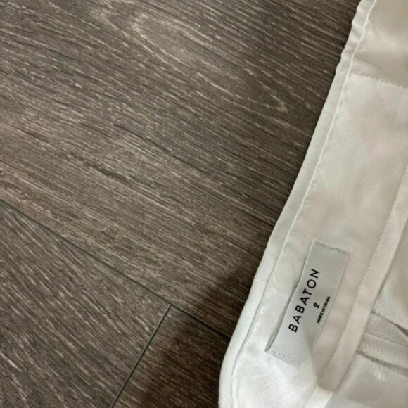 Aritzia Babaton Tahoma Pant High rise Linen Culottes Wide Leg Crop Trouser White - Picture 11 of 16